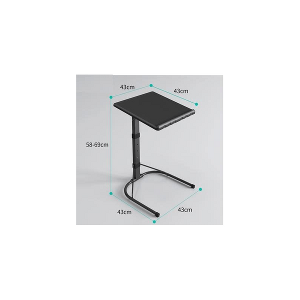 Folding Laptop Table Black with Adjustable Height and Tilt Angle Portable Gaming Computer Desk Tablet Stand Tray Bedside Sofa Armchair Crafting Jigsaw