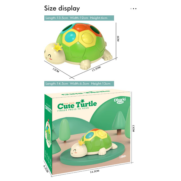 Cute Turtle Finger Press to Move Toys Hand-Eye Coordination