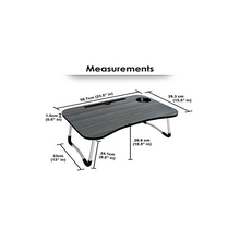 Presents Foldable Laptop Table with Cup Holder, Study Table, Bed Table, Foldable & Portable/Ergonomic & Rounded Edges