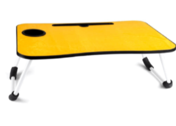 Presents Foldable Laptop Table with Cup Holder, Study Table, Bed Table, Foldable & Portable/Ergonomic & Rounded Edges