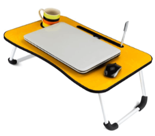Presents Foldable Laptop Table with Cup Holder, Study Table, Bed Table, Foldable & Portable/Ergonomic & Rounded Edges