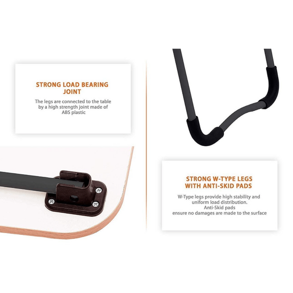 Presents Foldable Laptop Table with Cup Holder, Study Table, Bed Table, Foldable & Portable/Ergonomic & Rounded Edges