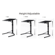 Folding Laptop Table Black with Adjustable Height and Tilt Angle Portable Gaming Computer Desk Tablet Stand Tray Bedside Sofa Armchair Crafting Jigsaw