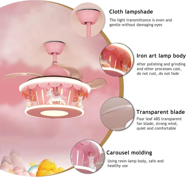 Kids Room Ceiling Fan with Lights