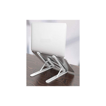 Foldable Height Adjustable Plastic Laptop Stand Holder Overheat Protection Portable Desktop Holder Compatible for All Laptops Upto 15.6cm - White