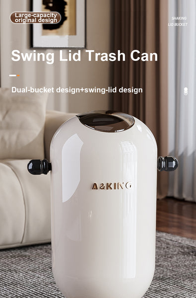 Kitchen Trash Can with Lid, Office Bin 20 Liter Bin | Storage Organizer with Wheels for Bathroom, Laundry Room, Home, Hotel, Office, Living Room