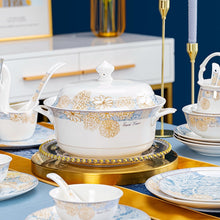 Luxury Dinnerware Set, 72 Pcs Household Dishes Set for 10 People,Tableware SPorcelain Dishes Set with Exquisite Pattern and Complete Equipment, European Palace Style