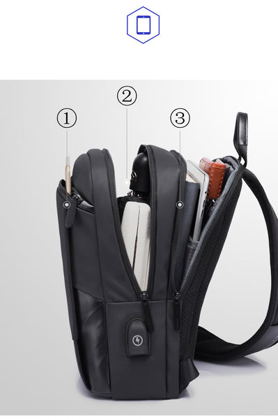 Sling Bag for Men Multifunctional Crossbody Bag, Waterproof, Usb Port,