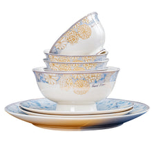Luxury Dinnerware Set, 72 Pcs Household Dishes Set for 10 People,Tableware SPorcelain Dishes Set with Exquisite Pattern and Complete Equipment, European Palace Style