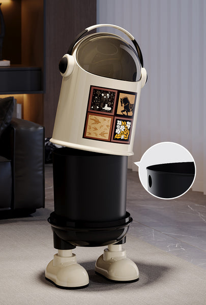 Astronaut Design Dustbin – Cute Space-Themed Trash Can with Lid for Home & Office
