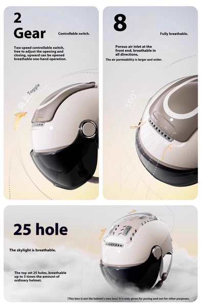 Helmet for Men & Women, Two Wheeler Scooter Headgear with Front Visor, Ventilated Design, Adjustable Visor Mechanism, Comfortable Inner Padding for Daily Riding