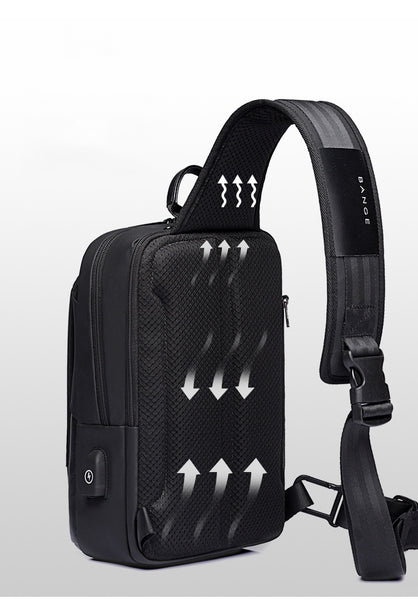 Sling Bag for Men Multifunctional Crossbody Bag, Waterproof, Usb Port,