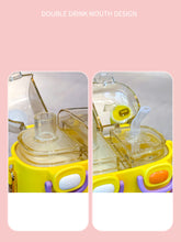 Water Bottle with Straw, 780 Double Sided Cute Water Bottles with Adjustable Strap, BPA-free Leakproof Drinking Water Bottle for School Office Gym Trave