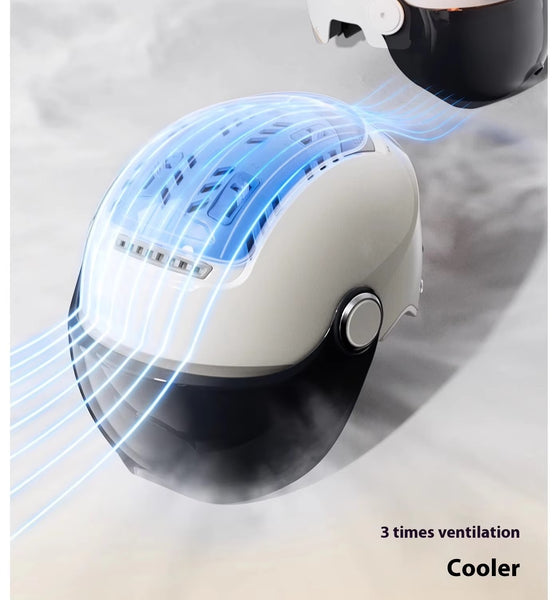 Helmet for Men & Women, Two Wheeler Scooter Headgear with Front Visor, Ventilated Design, Adjustable Visor Mechanism, Comfortable Inner Padding for Daily Riding