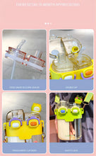 Water Bottle with Straw, 780 Double Sided Cute Water Bottles with Adjustable Strap, BPA-free Leakproof Drinking Water Bottle for School Office Gym Trave