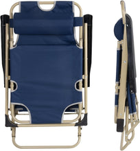 Foldable Lounger Adjustable Camping Beach Patio Recliners with Cushion Headrest Pillow