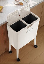 Trash Can with Wheels – Slim waste bin for Kitchen, Bedroom & Office – Removable Inner Buckets – Space-Saving Waste Bin