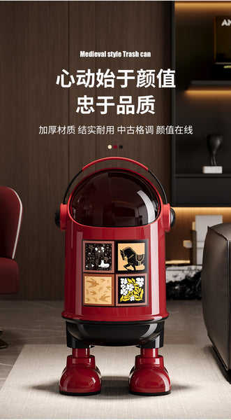Astronaut Design Dustbin – Cute Space-Themed Trash Can with Lid for Home & Office