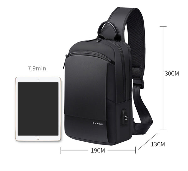 Sling Bag for Men Multifunctional Crossbody Bag, Waterproof, Usb Port,