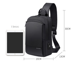 Sling Bag for Men Multifunctional Crossbody Bag, Waterproof, Usb Port,