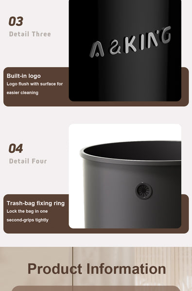 Kitchen Trash Can with Lid, Office Bin 20 Liter Bin | Storage Organizer with Wheels for Bathroom, Laundry Room, Home, Hotel, Office, Living Room