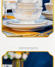 Luxury Dinnerware Set, 72 Pcs Household Dishes Set for 10 People,Tableware SPorcelain Dishes Set with Exquisite Pattern and Complete Equipment, European Palace Style