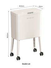 Trash Can with Wheels – Slim waste bin for Kitchen, Bedroom & Office – Removable Inner Buckets – Space-Saving Waste Bin