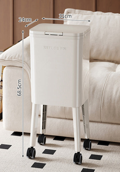 Trash Can with Wheels – Slim waste bin for Kitchen, Bedroom & Office – Removable Inner Buckets – Space-Saving Waste Bin