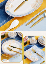 Luxury Dinnerware Set, 72 Pcs Household Dishes Set for 10 People,Tableware SPorcelain Dishes Set with Exquisite Pattern and Complete Equipment, European Palace Style