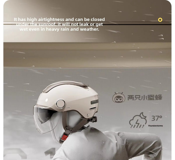 Helmet for Men & Women, Two Wheeler Scooter Headgear with Front Visor, Ventilated Design, Adjustable Visor Mechanism, Comfortable Inner Padding for Daily Riding