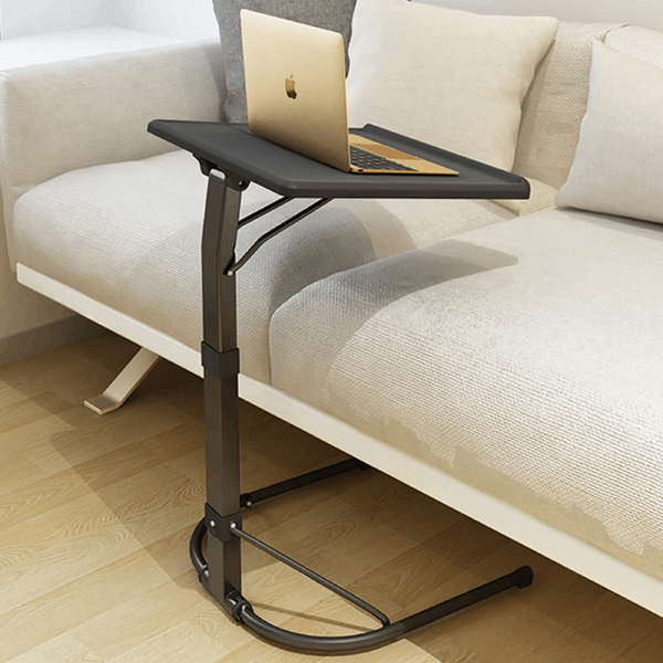 Folding Laptop Table Black with Adjustable Height and Tilt Angle Portable Gaming Computer Desk Tablet Stand Tray Bedside Sofa Armchair Crafting Jigsaw