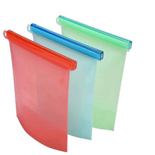 Oncaarnival Reusable Silicone Food Storage Bag | Microwave Dishwasher Freezer Oven Safe Food Preservation | Airtight Seal Storage Food Grade - Pack of 3