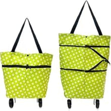 Oncaarnival Foldable Shopping Trolley Bag with Wheels Folding Travel Luggage Bag/Vegetable, Grocery, Shopping Trolley Carry Bag Multicolour