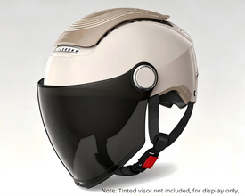 Helmet for Men & Women, Two Wheeler Scooter Headgear with Front Visor, Ventilated Design, Adjustable Visor Mechanism, Comfortable Inner Padding for Daily Riding