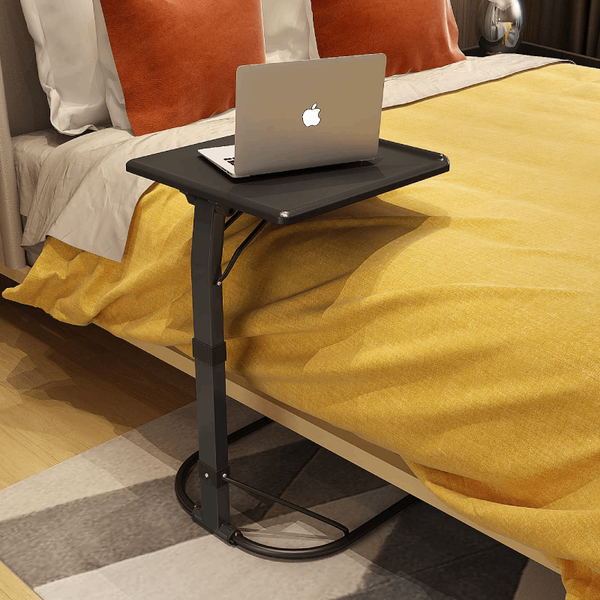 Folding Laptop Table Black with Adjustable Height and Tilt Angle Portable Gaming Computer Desk Tablet Stand Tray Bedside Sofa Armchair Crafting Jigsaw
