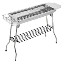 Oncarnival Portable Folding Charcoal BBQ Grill Stainless Steel Thickened Barbeque Grill Home Garden Backyard Tailgate Party Camping Picnic Cooking Large Silver