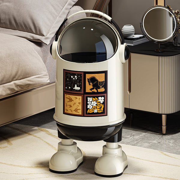 Astronaut Design Dustbin – Cute Space-Themed Trash Can with Lid for Home & Office