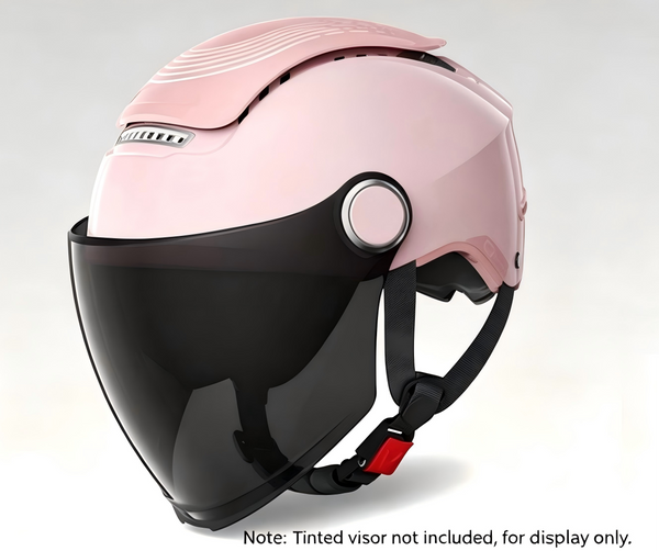 Helmet for Men & Women, Two Wheeler Scooter Headgear with Front Visor, Ventilated Design, Adjustable Visor Mechanism, Comfortable Inner Padding for Daily Riding