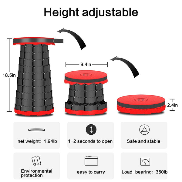 Oncaarnival Height-Adjustable Telescopic Stool Multi-Purpose Folding Table for Work from Home, Study, Dining, Camping, Picnic & Outdoor
