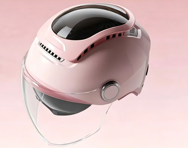 Helmet for Men & Women, Two Wheeler Scooter Headgear with Front Visor, Ventilated Design, Adjustable Visor Mechanism, Comfortable Inner Padding for Daily Riding