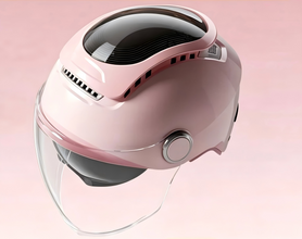 Helmet for Men & Women, Two Wheeler Scooter Headgear with Front Visor, Ventilated Design, Adjustable Visor Mechanism, Comfortable Inner Padding for Daily Riding