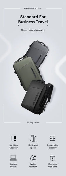 Versatile Expandable Laptop Backpack For All-day Traveling