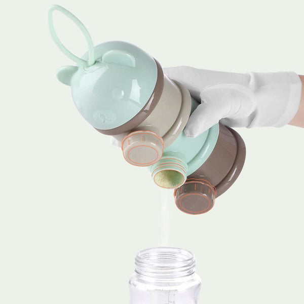 3 Layers Bear Style Portable Food Grade Material Food Storage Box Toddle Snacks Box Baby Milk Powder Container