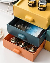 Storage Drawers, Desktop Stacking Drawers Multicolor Storage Containers with Drawers Small Plastic Drawer Organizer for, 2 Drawers Desk Organizer for Makeups Art Supplies Jewelry