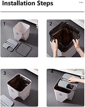 Kitchen Trash Can Stacked Sorting Trash Bin Recycling Bin Household Dry and Wet Separation Waste Bin Rubbish Bin for Living Room, Office, Bedroom, Bathroom, Kitchen (Set of 2)