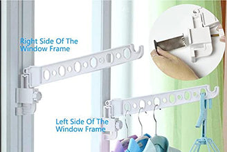 Oncaarnival Foldable Window Hanger Clothes Hanger Rack Hanging Clothes Rod Wardrobe Portable Space Saver Hangers Laundry Rack Storage Holder