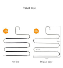 Oncarnival Non-Slip Pants Hangers S-Shape,Multi Layers Space Saving Non Slip Stainless Steel Clothes Hangers Closet Organizer for Pants Jeans Trousers Scarf