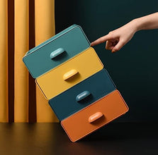 Storage Drawers, Desktop Stacking Drawers Multicolor Storage Containers with Drawers Small Plastic Drawer Organizer for, 2 Drawers Desk Organizer for Makeups Art Supplies Jewelry