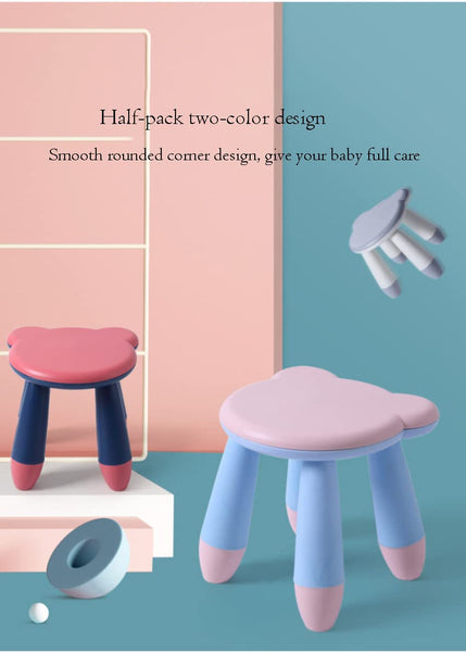 Cute Bear Kids Stool – Non-Slip Plastic Chair for Home & Kindergarten | Oncarnival
