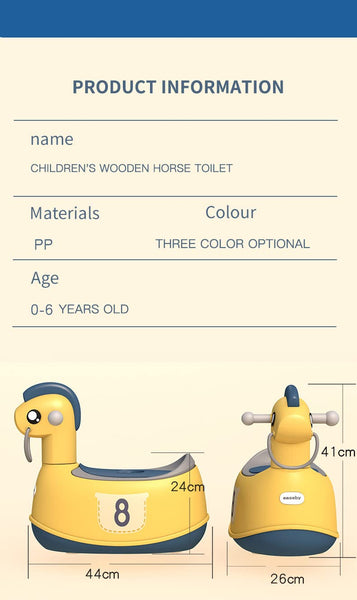 Oncaarnival Wooden Horse Shape Portable Baby Potty Multifunction Baby Toilet Car Potty Child Pot Training Girls Boy Potty Kids Chair Toilet Seat Children's Pot, Potty Chair